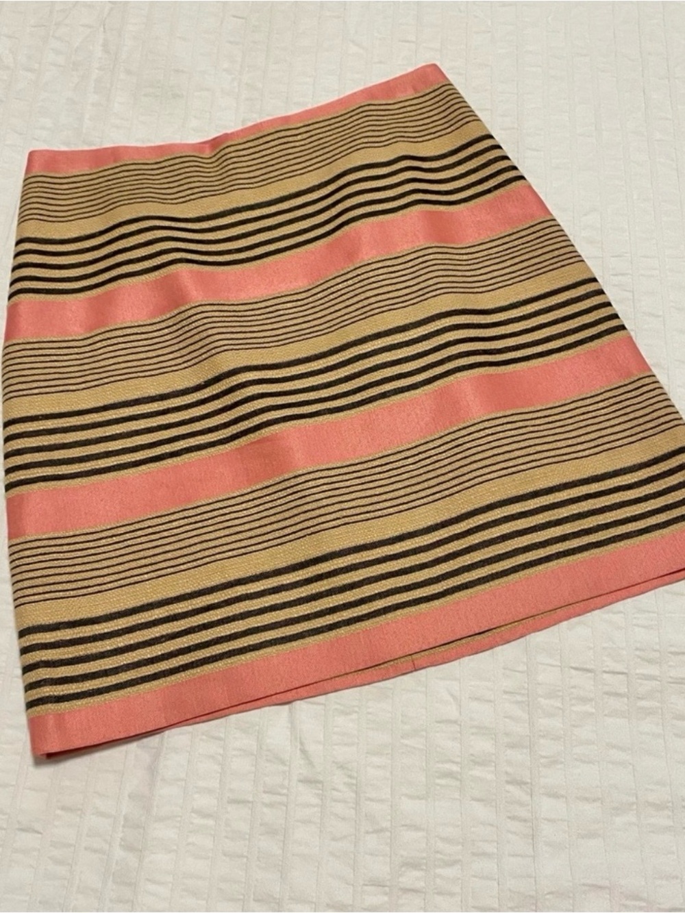 Striped skirt in Coral and Tan